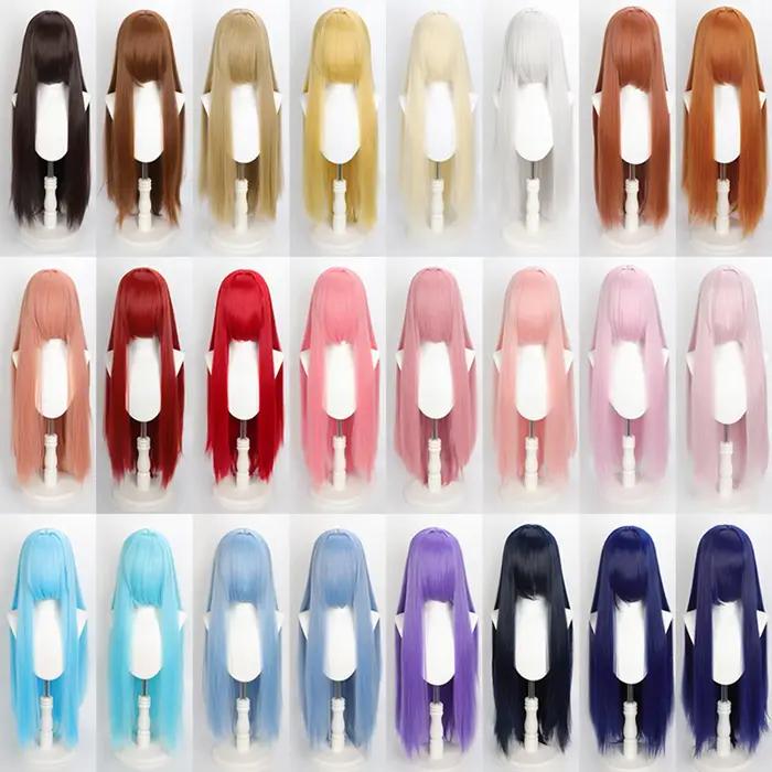 Perruque colorée longue de 100cm, perruques de fête pour Costume de Cosplay Anime, perruque synthéti