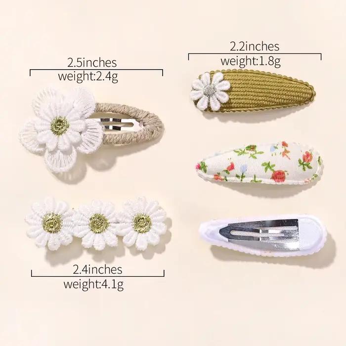 Nouveau 5 pièces BB Clips ensemble pour enfants cheveux accessoires doux imprimé Hairbangs pince à c