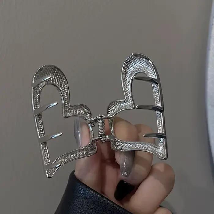 Pince à cheveux en métal pour femmes et filles, pince à queue de cheval géométrique simple, barrette