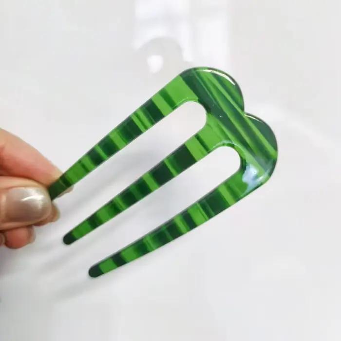 Épingles à cheveux françaises de luxe en acrylique, outil de coiffure en forme de U, fourchettes à c