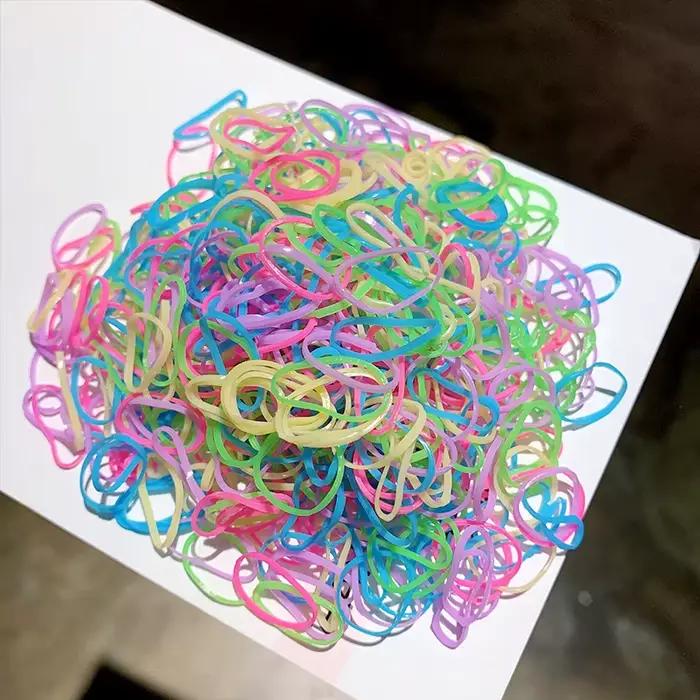 1000 pièces/paquet filles colorées petites bandes de caoutchouc jetables gomme pour élastique pour q