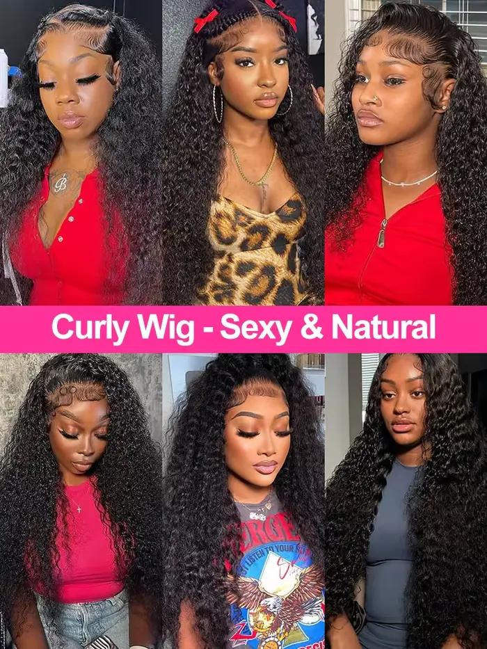 CEXXY Perruque Boucles Cheveux Humain Perruque Cheveux Humain Sans Colle perruque sans colle prête à