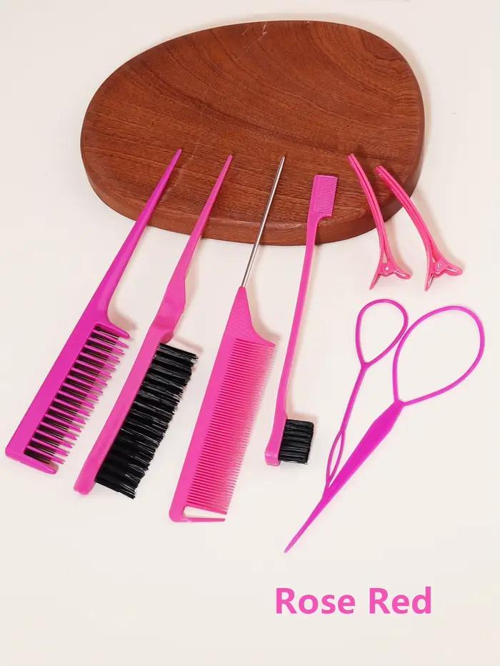 Ensemble de peignes de coiffure 8 pièces avec peigne à triple déchirure, peigne à queue de souris, b