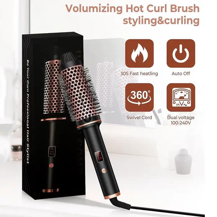 Brosse thermique 1.5 pouces, brosse à friser chauffante, fer à friser en céramique, brosse volumisan