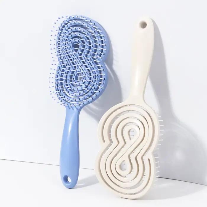 1 morceau de brosse à cheveux peigne creux avancé-anti-statique, conception creuse facile à peigner 