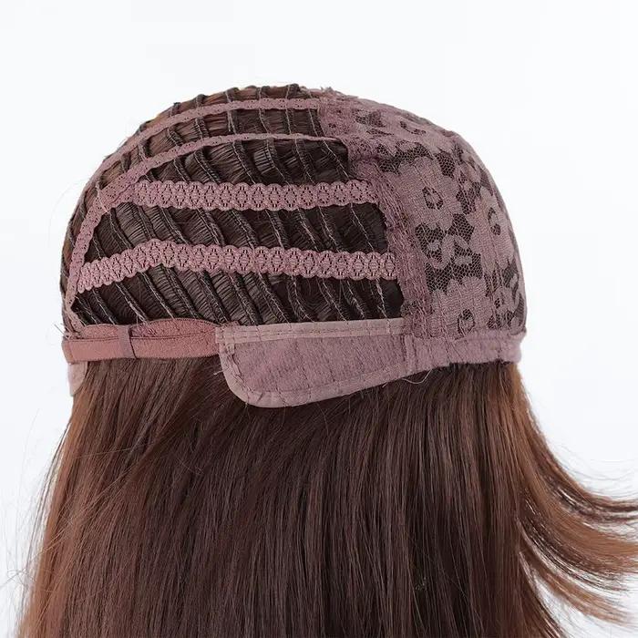 Perruque synthétique Style Lolita avec frange, cheveux longs bouclés, Fibers haute température, pour