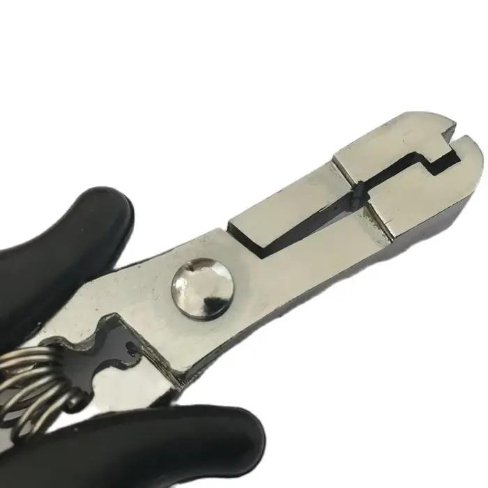 Pince de Type plat avec poignée noire, rainure de 6mm, pour Extensions de cheveux pré-collées, outil
