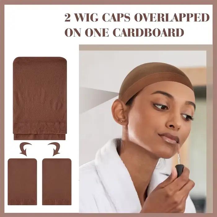 Bonnet de perruque rouge brun, élastique, respirant, invisible, parfait pour un usage professionnel,