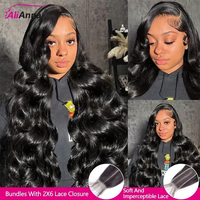Tissage Cheveux Humains 24 26 28 Pouces Bouclé Mèches Avec Closures 4x4 2x6 5x5 Lace Closure Human H