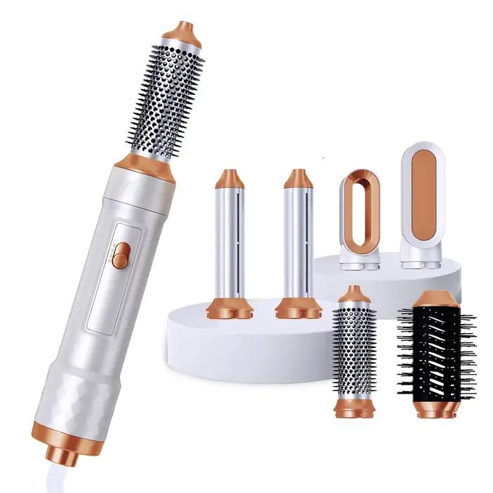 Brosse sèche-cheveux 6 en 1, peigne détachable, brosse à Air chaud ionique, outil de coiffure, bross