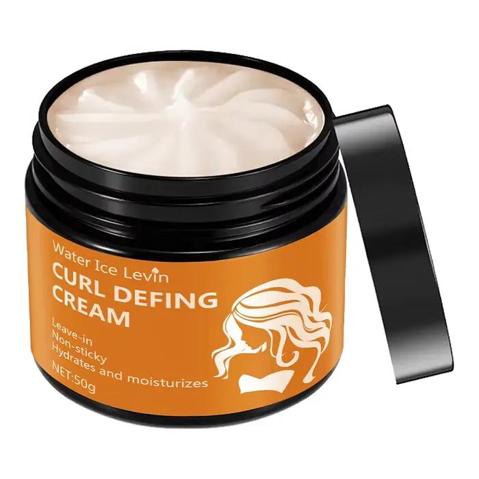 Crème coiffante pour boucles à l'huile de ricin noire 50g - Crème coiffante hydratante pour cheveux 