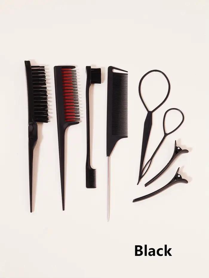 Ensemble de peignes de coiffure 8 pièces avec peigne à triple déchirure, peigne à queue de souris, b