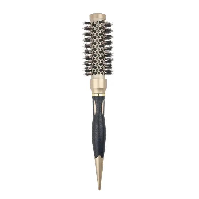 Brosse à cheveux ronde en poils de sanglier, peigne à cheveux droit en sergé, baril rond, brosse à f