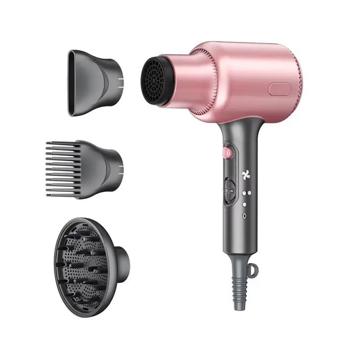 Sèche-cheveux professionnel 1600W avec 3 accessoires, 2 vitesses de vent, sèche-cheveux ionique, séc
