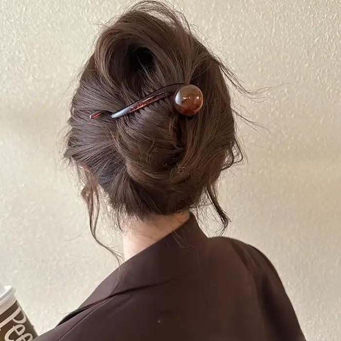 AWAYTR rétro S forme queue de cheval torsion pinces à cheveux nouvelle mode multicolore torsadé évid