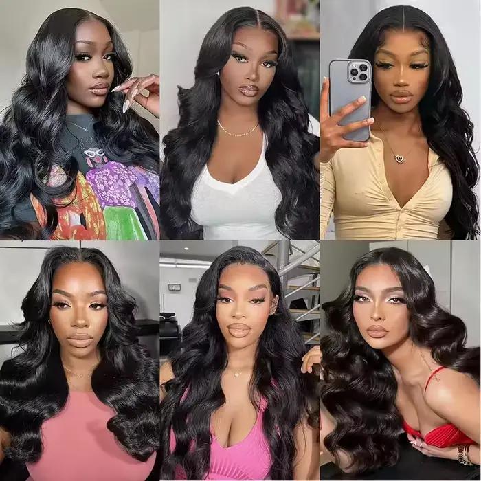 Extensions de Cheveux Humains Vierges Bruts Non Traités Remy Brésiliens Ondulés Double Drawn, 30 32 