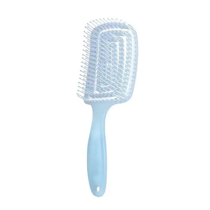 Brosse démêlante incurvée ajourée – Brosse coiffante volumisante à pointes arrondies, pour massage d