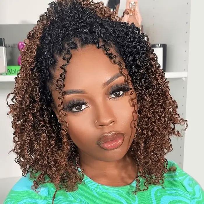 Yanky Twist Crochet Hair pour femmes noires, cheveux synthétiques pré-bouclés, cheveux au crochet ma