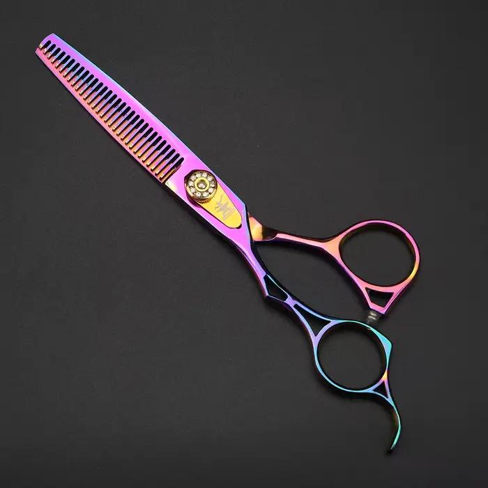 Ciseaux à cheveux gauchers, ciseaux de coupe professionnels violets de 6 pouces, ciseaux amincissant