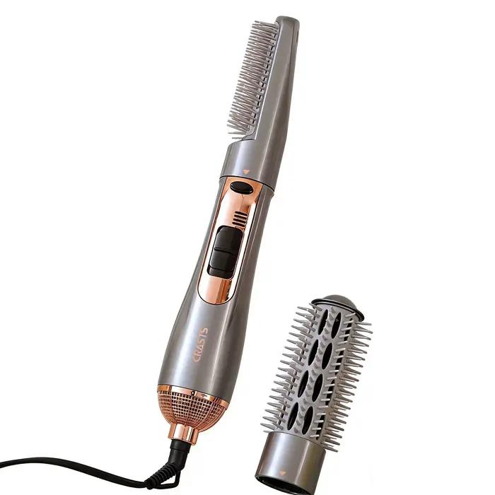 Peigne à air chaud multifonction 2-en-1 : lisseur et boucleur, sèche-cheveux détachable avec peigne