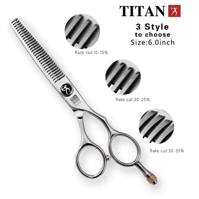 Titan ciseaux à cheveux professionnels 5.5 pouces 6.0 pouces ciseaux de coiffeur coupe ciseaux aminc