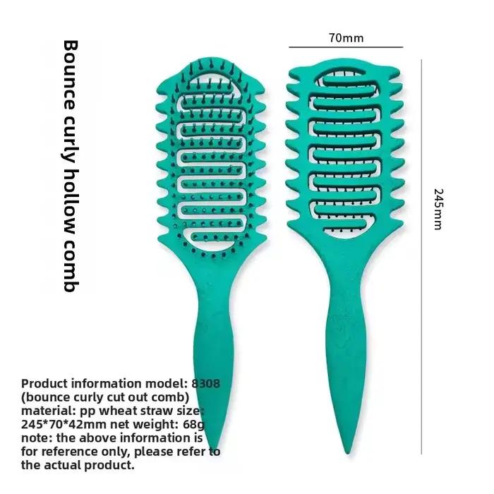 Brosse Coiffante Définition de Boucles, Brosse Démêlante Creuse pour Cheveux Bouclés Humides, Peigne