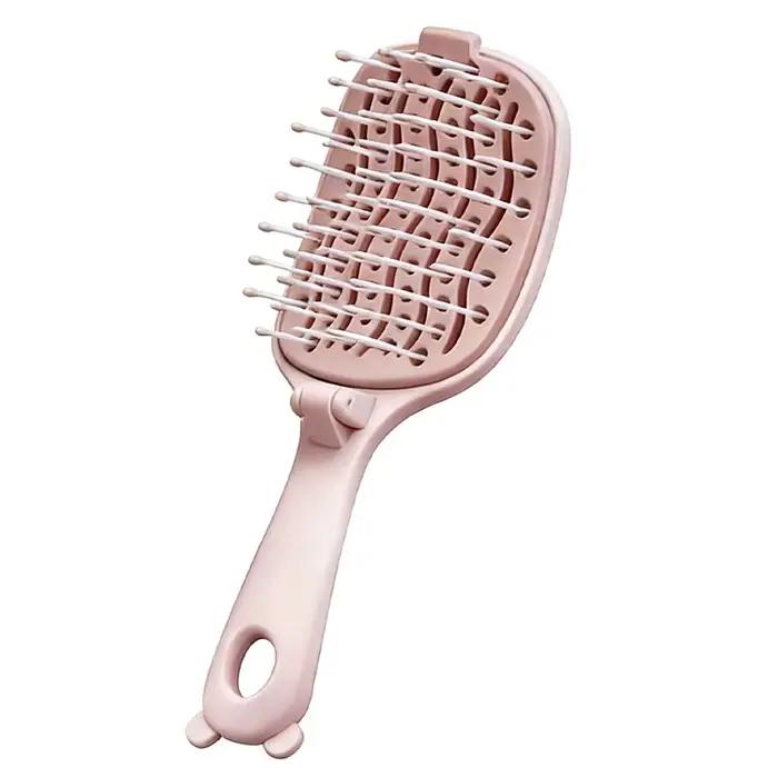 Brosse de massage antistatique autonettoyante avec couvercle en filet, brosse à cheveux de salon, pe