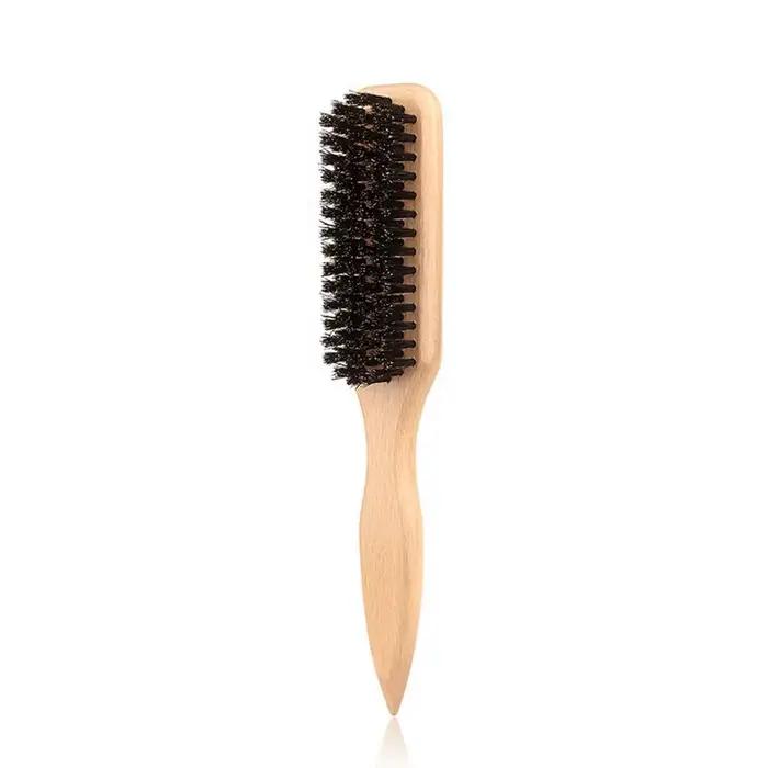 Brosse à cheveux en poils de sanglier pour chignon élégant en queue de cheval et lissage des poils d