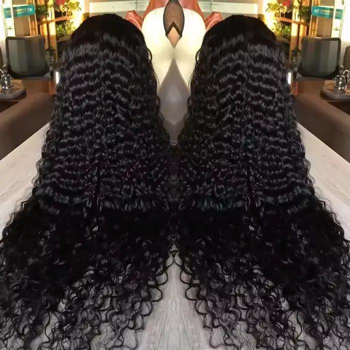 42 40 pouces cheveux humains 13x6 13x4 HD dentelle frontale perruque sans colle lâche vague profonde
