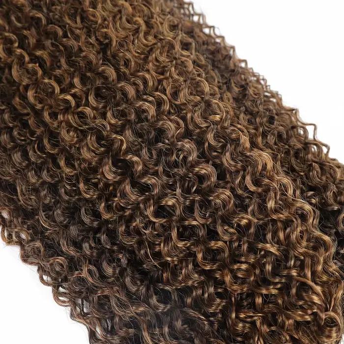 Extensions de cheveux synthétiques bouclés BOL, longs mèches bouclées Jerry, blond ombré, fausses tr