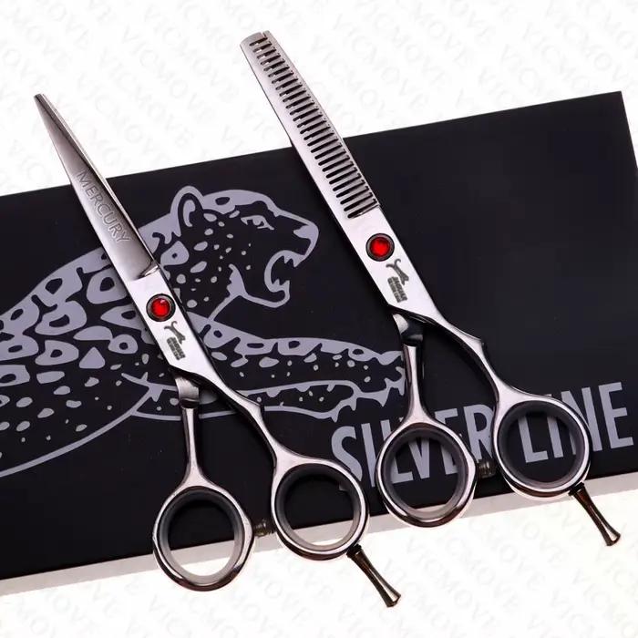 Ciseaux à cheveux professionnels de haute qualité, 5.5 pouces, ensemble de coupe et amincissement, p