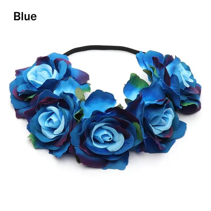 Accessoires de cheveux pour femmes Bohemia, bandeau de mariage, coiffe de mariée, guirlande de roses