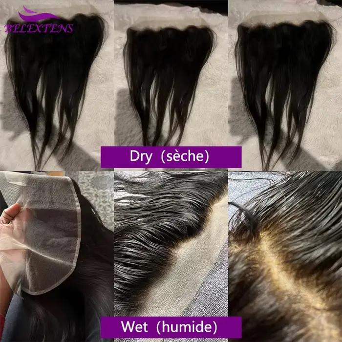 13x4 Transparente Dentelle Frontale 14 à 24 Pouces 100 % Humains Cheveux Pré-épilés Naissance de Che