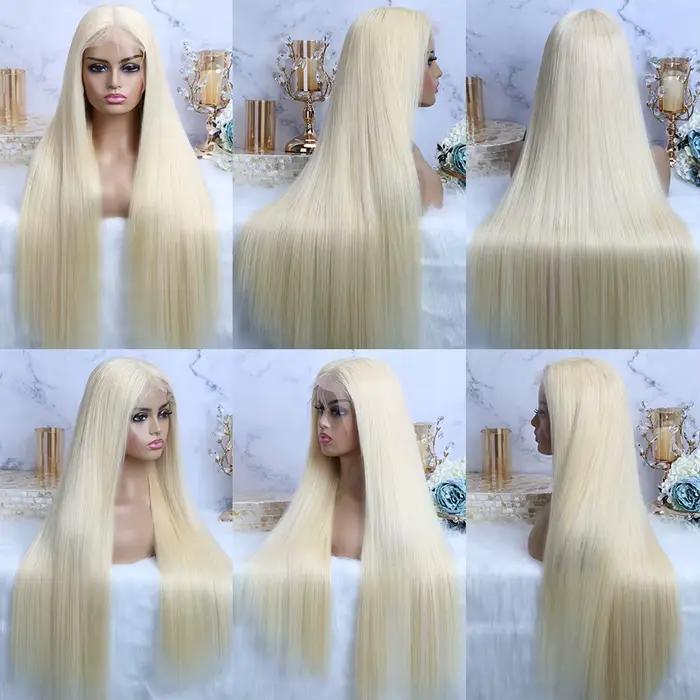 13x4 13x6 360 HD Transparent 613 couleur blond miel avant de lacet perruques de cheveux humains pour