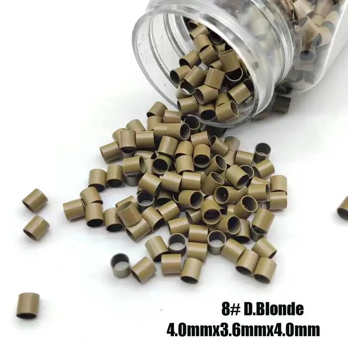 Micro-anneaux 1000 pièces, micro-tubes en cuivre 4,0x3,6x4,0mm, anneaux pour extensions capillaires,