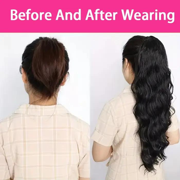 Vague de corps cheveux humains cordon queue de cheval Extensions Remy 100% cheveux humains naturel q