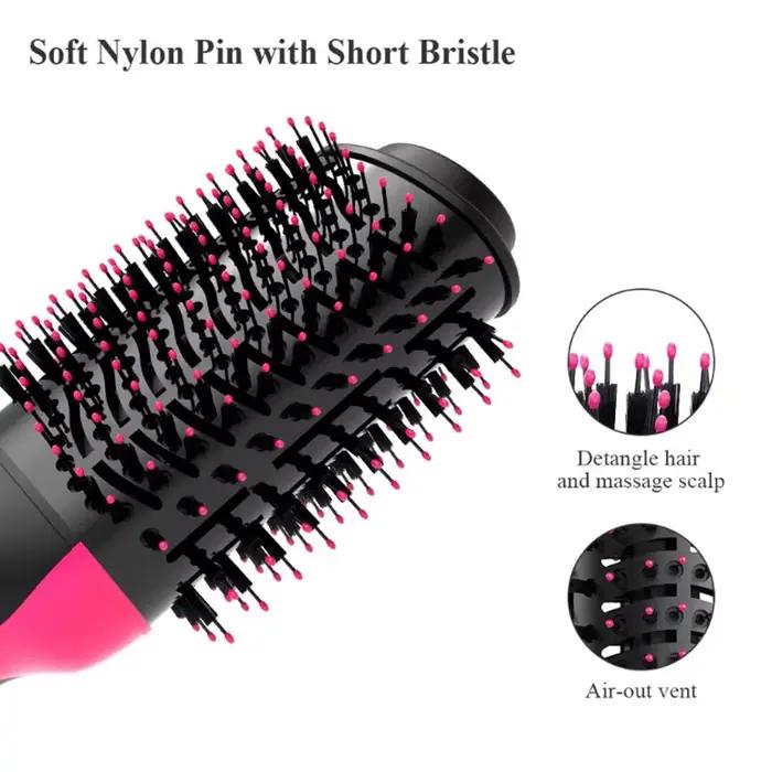 Brosse Soufflante Chauffante Professionnelle pour Cheveux Femme – Sèche-Cheveux Portable et Brosse Électrique de Voyage
