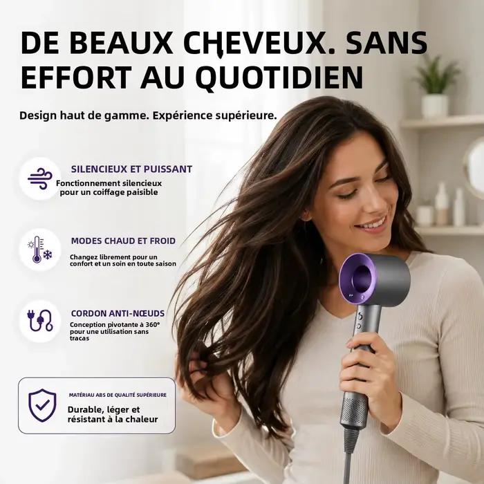 Nouveauté : Sèche-cheveux sans lame amélioré | Moteur turbo haute vitesse | Version Pro
