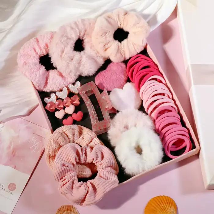 Ensemble d'accessoires pour cheveux roses pour femmes