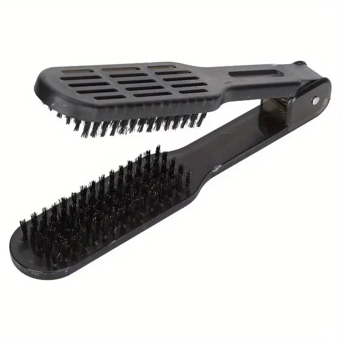 Brosse à pince, Double brosse pour lisser les cheveux