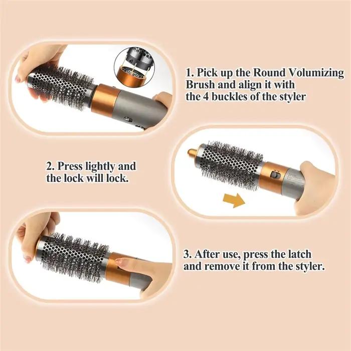 Grande brosse volumisante ronde pour accessoires Dyson Airwrap