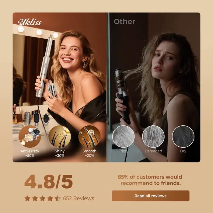 Sèche-cheveux 8 en 1, outils de coiffure