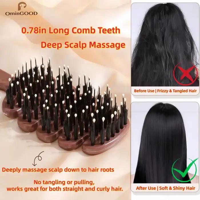 Brosse à cheveux en poils de sanglier