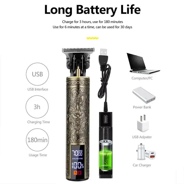 Tondeuse à cheveux électrique professionnelle T9 0 mm pour hommes
