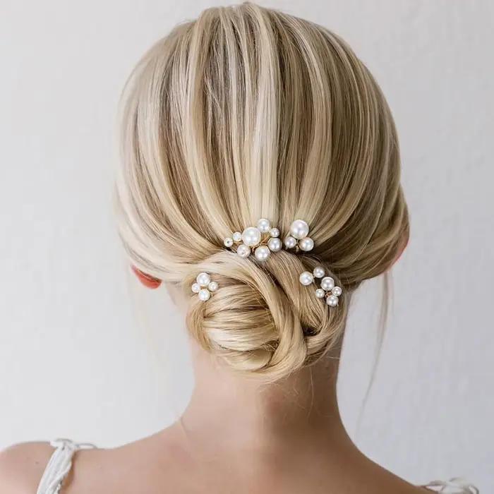 Lot de 3 pinces à cheveux tendance pour mariée