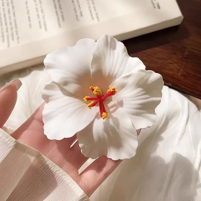 Pince à cheveux en forme d'hibiscus artificiel pour femmes
