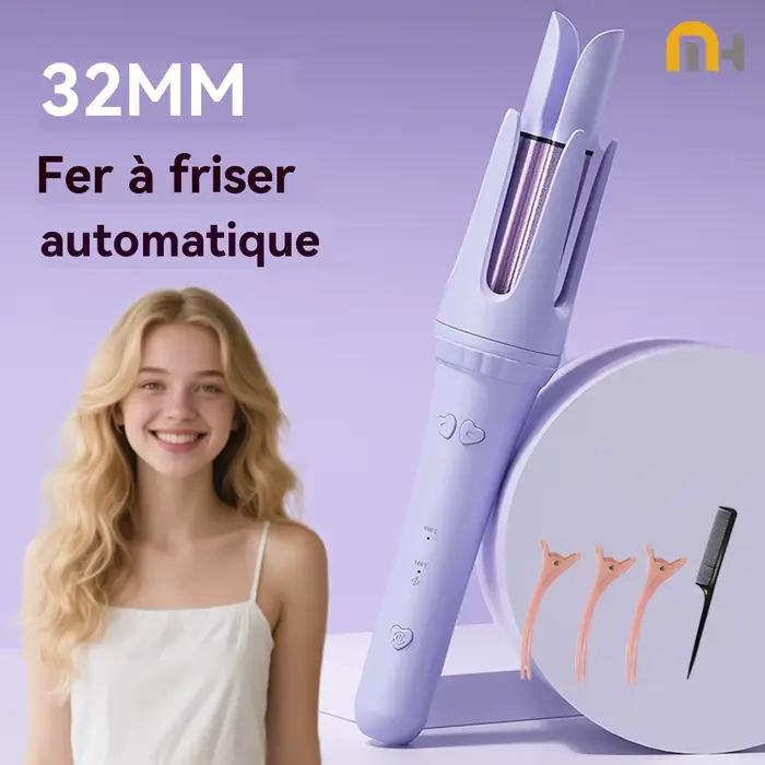 Fer à friser les cheveux 32mm bigoudi baguette professionnelle pinces bouclées en céramique électrique Salon outil de coiffure petit fer à sertir