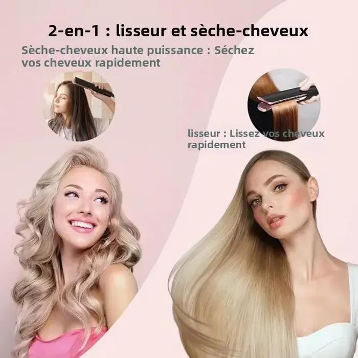 Combo lisseur et sèche-cheveux 2 en 1