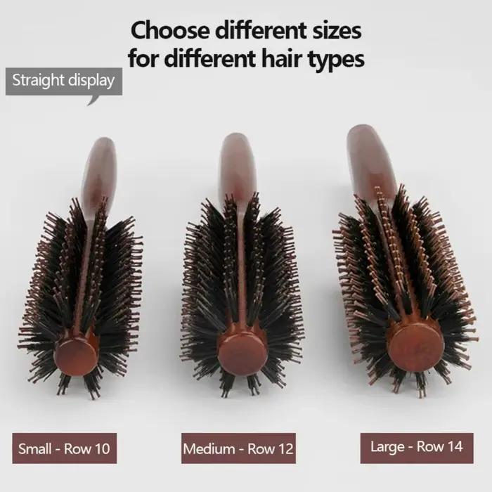 Brosse à cheveux bouclée en poils de sanglier pour femmes