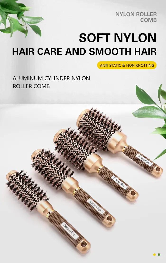 Brosse à cheveux à baril thermique ionique pour femmes